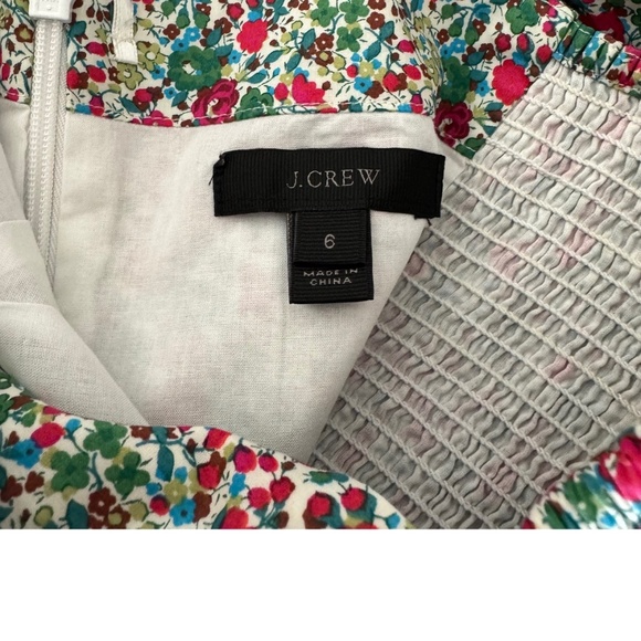J Crew One Shoulder Dress Floral Print Ruffle Detail Skirt Cotton Size 6 - Picture 16 of 16